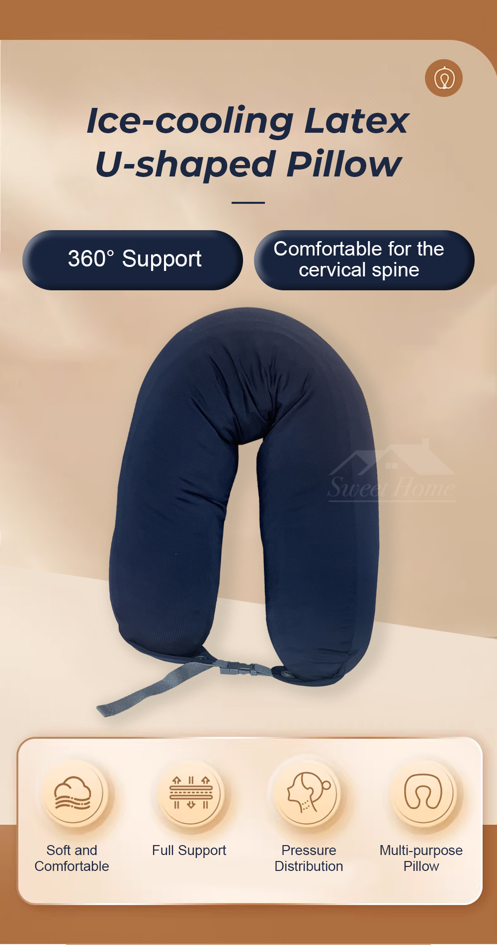 Ice-cooling Latex U-shaped Pillow-1